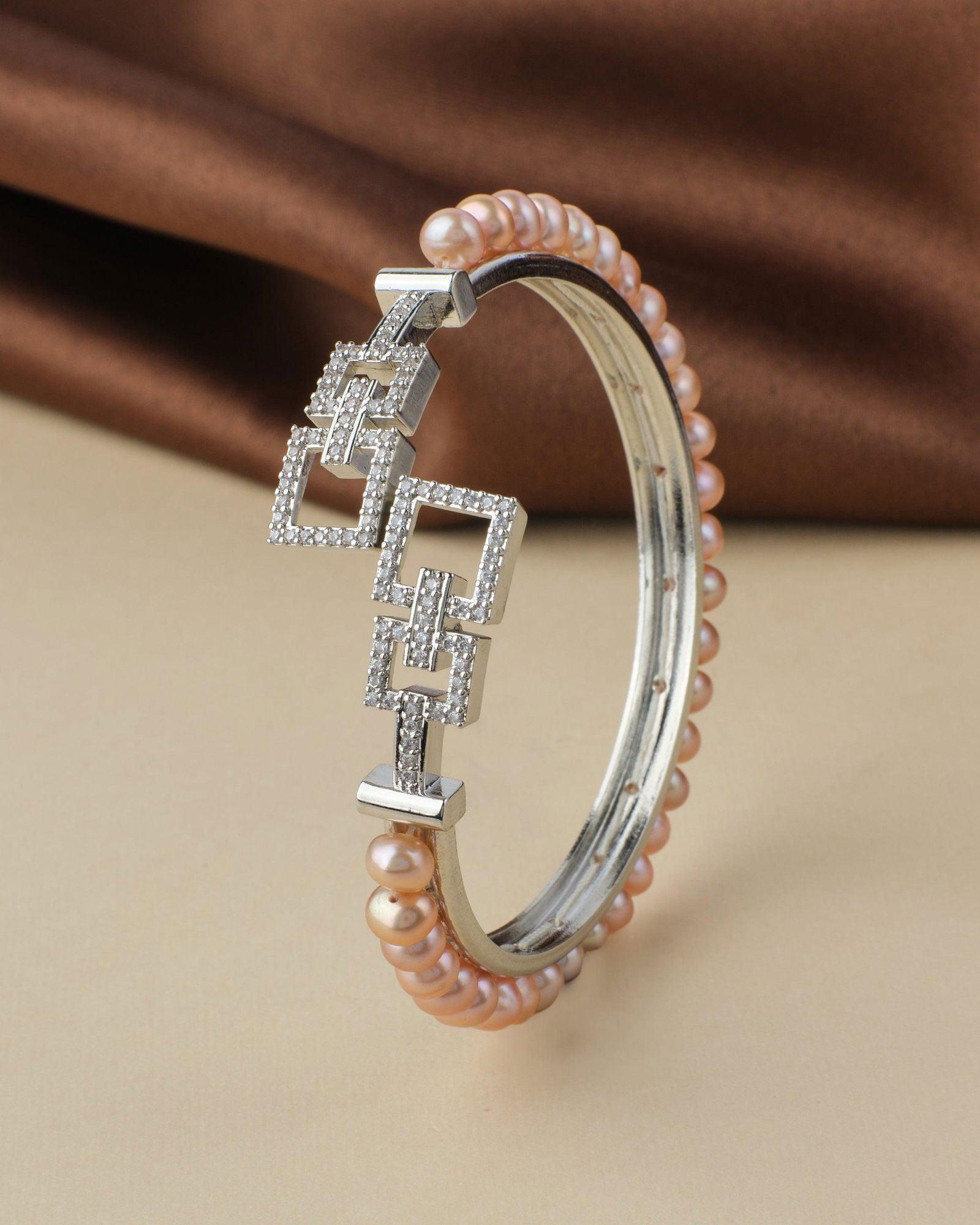 Classy Pink Pearl Bangle - Chandrani Pearls