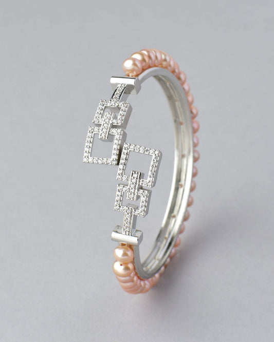 Classy Pink Pearl Bangle - Chandrani Pearls