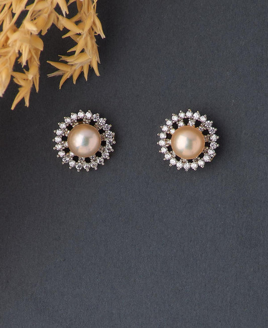 Classy Pink Pearl Stud Earring - Chandrani Pearls