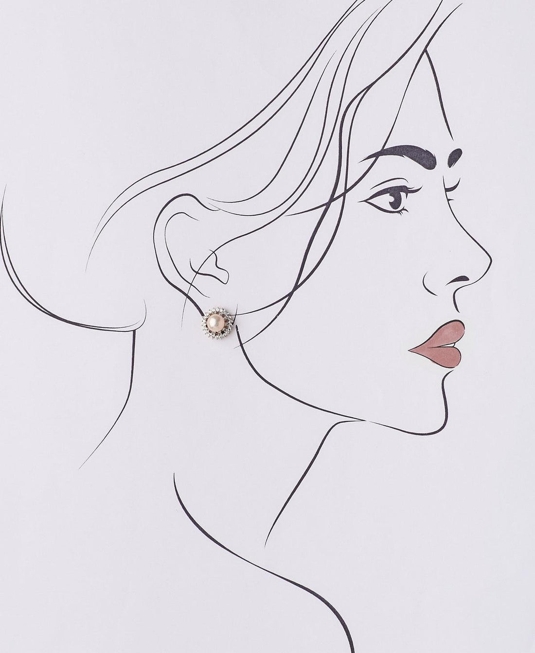 Classy Pink Pearl Stud Earring - Chandrani Pearls
