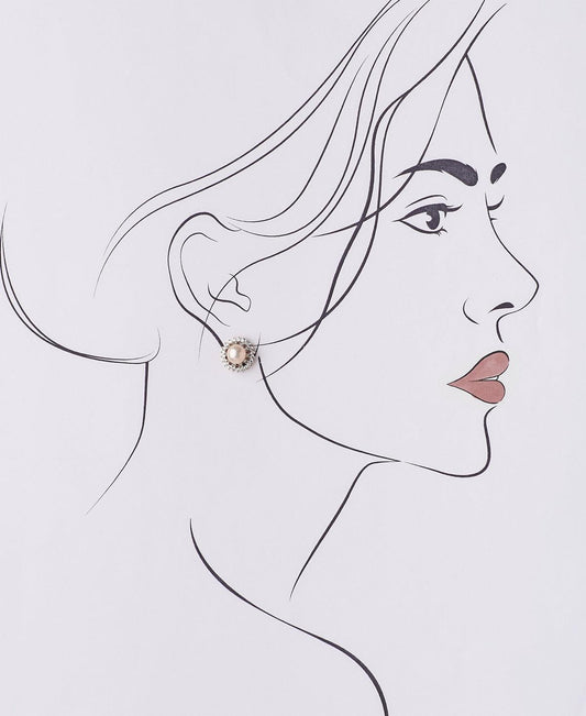 Classy Pink Pearl Stud Earring - Chandrani Pearls