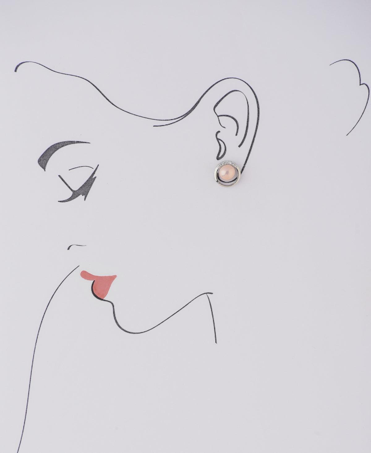 Classy Pink Pearl Stud Earring - Chandrani Pearls