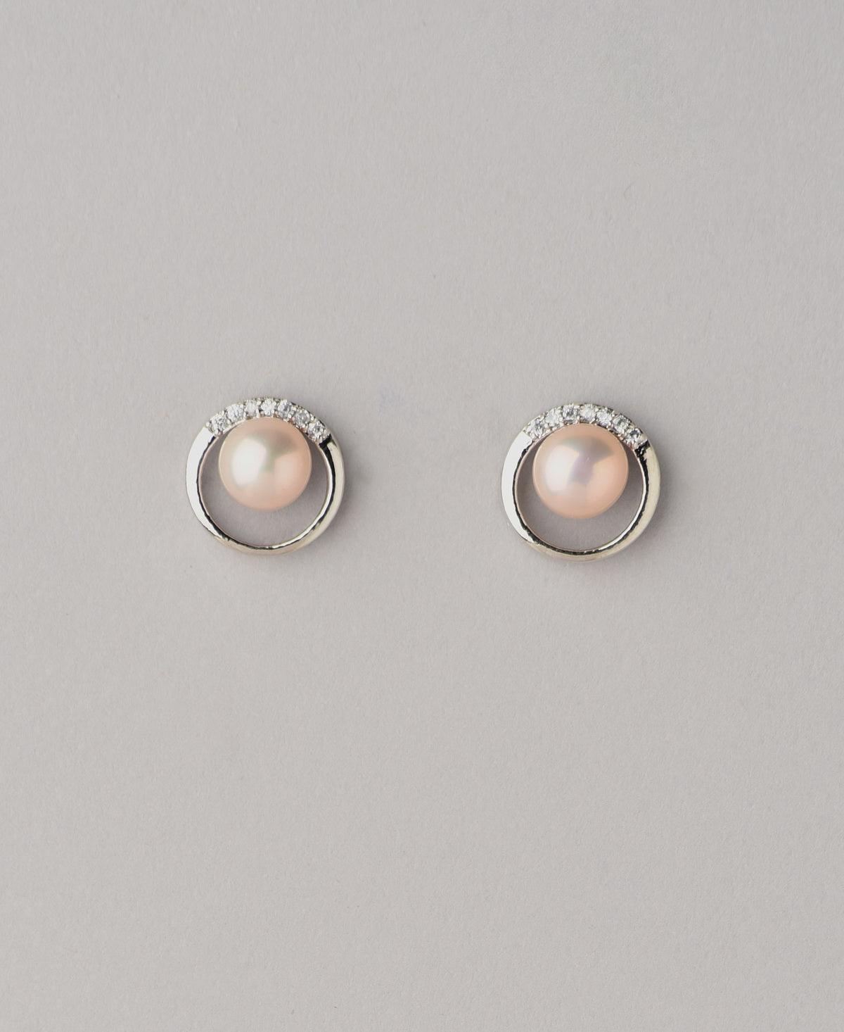Classy Pink Pearl Stud Earring - Chandrani Pearls