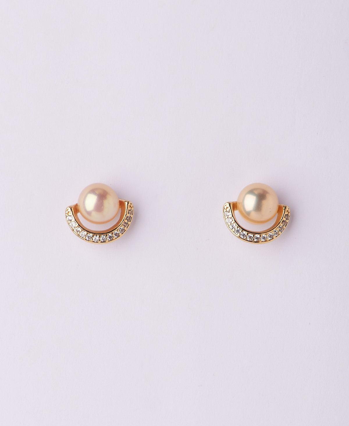 Classy Pink Stud Pearl Earring - Chandrani Pearls