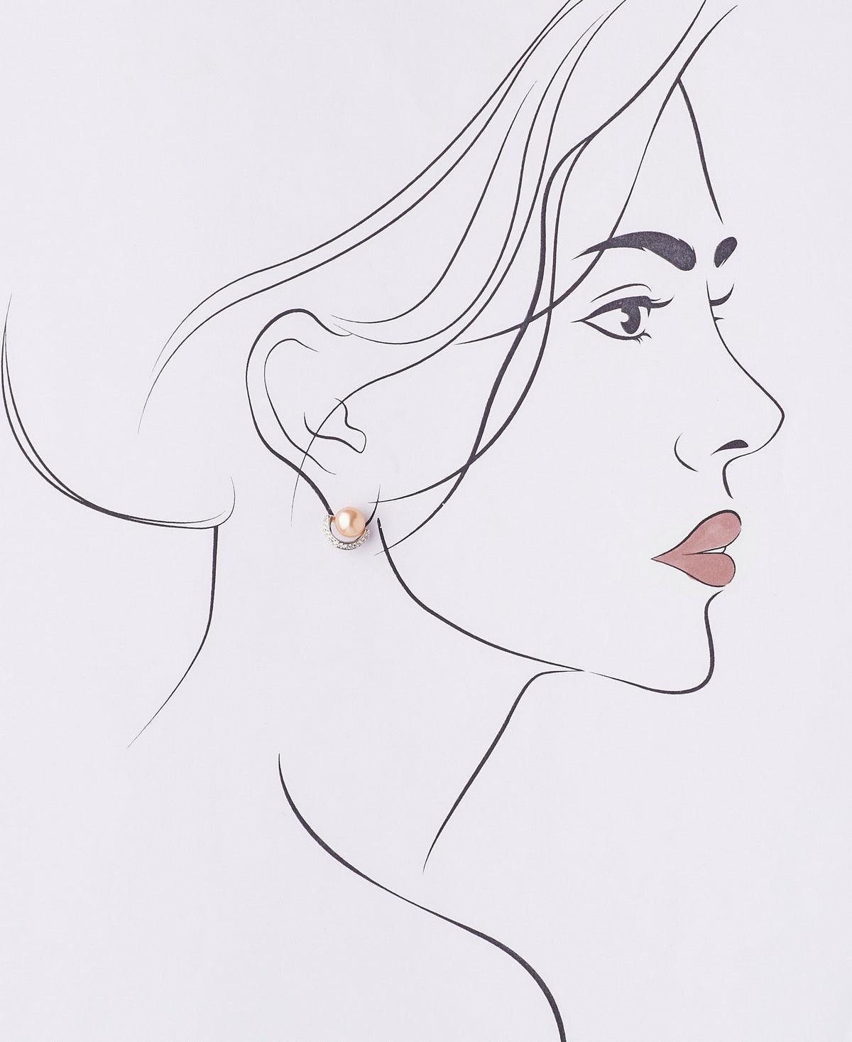 Classy Pink Stud Pearl Earring - Chandrani Pearls