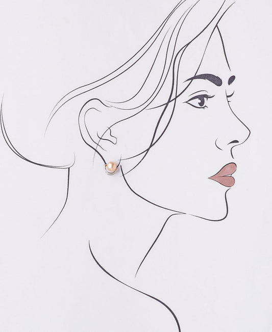 Classy Pink Stud Pearl Earring - Chandrani Pearls