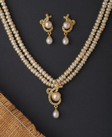 Classy Real Pearl Necklace Set - Chandrani Pearls