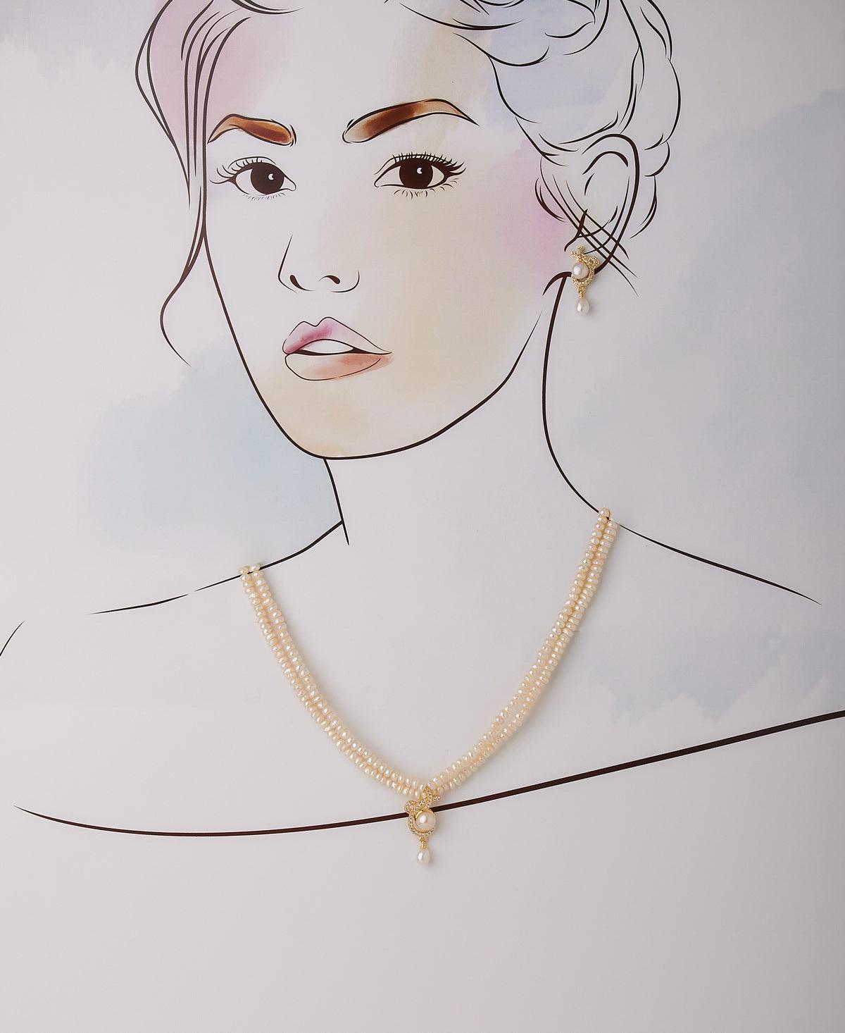 Classy Real Pearl Necklace Set - Chandrani Pearls