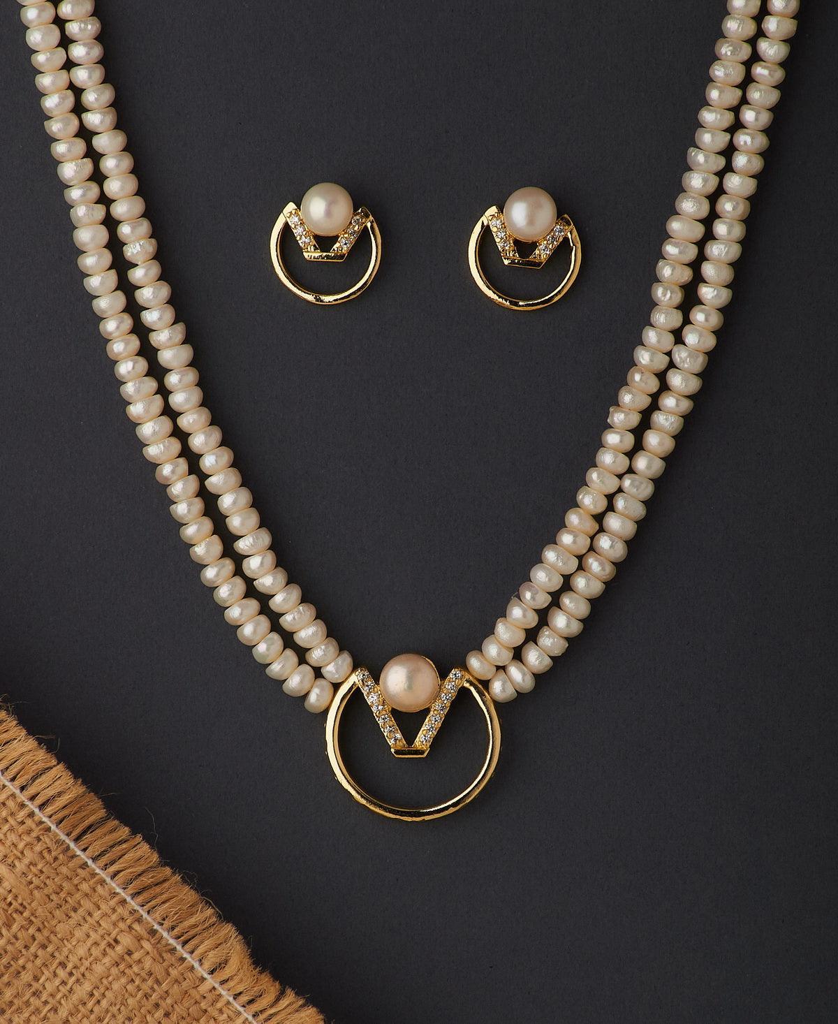Classy Real Pearl Necklace Set - Chandrani Pearls