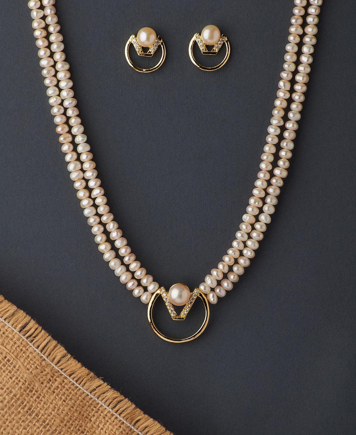 Classy Real Pearl Necklace Set - Chandrani Pearls