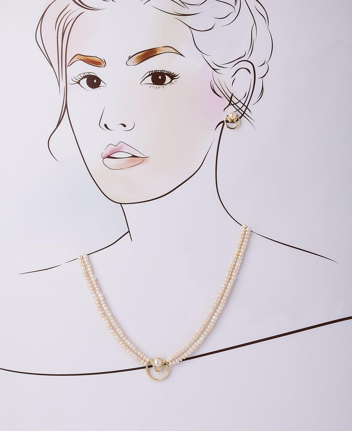 Classy Real Pearl Necklace Set - Chandrani Pearls