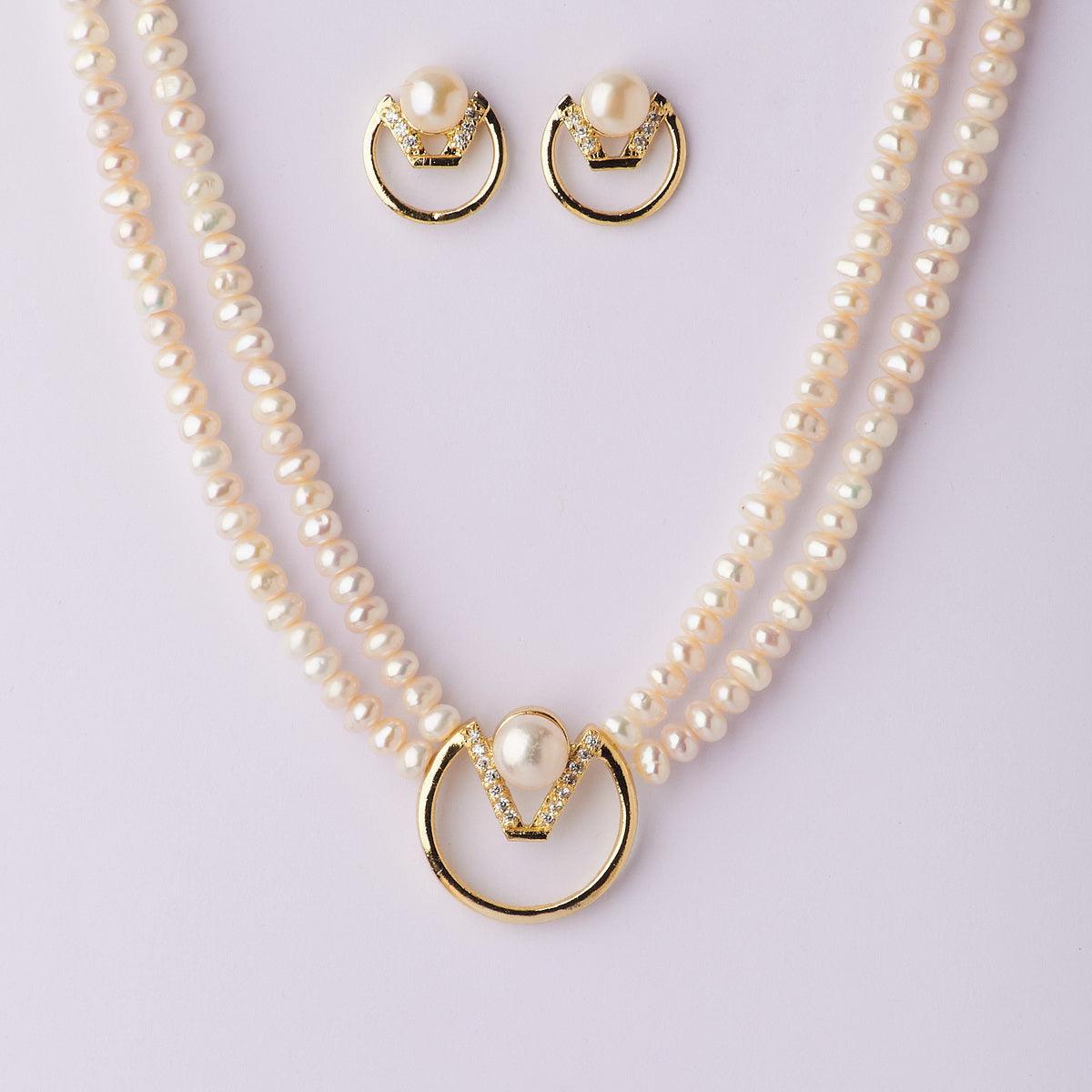 Classy Real Pearl Necklace Set - Chandrani Pearls