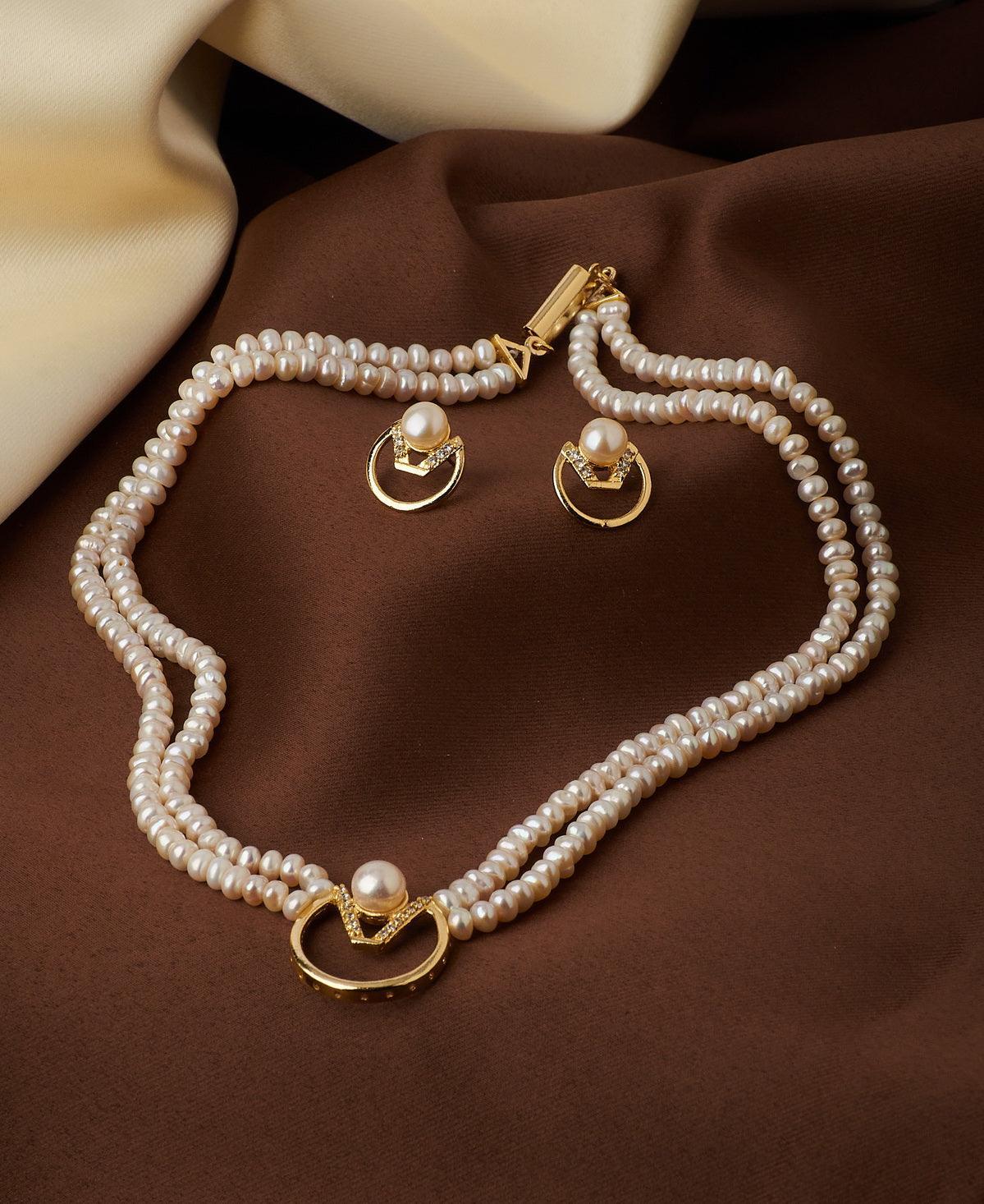 Classy Real Pearl Necklace Set - Chandrani Pearls