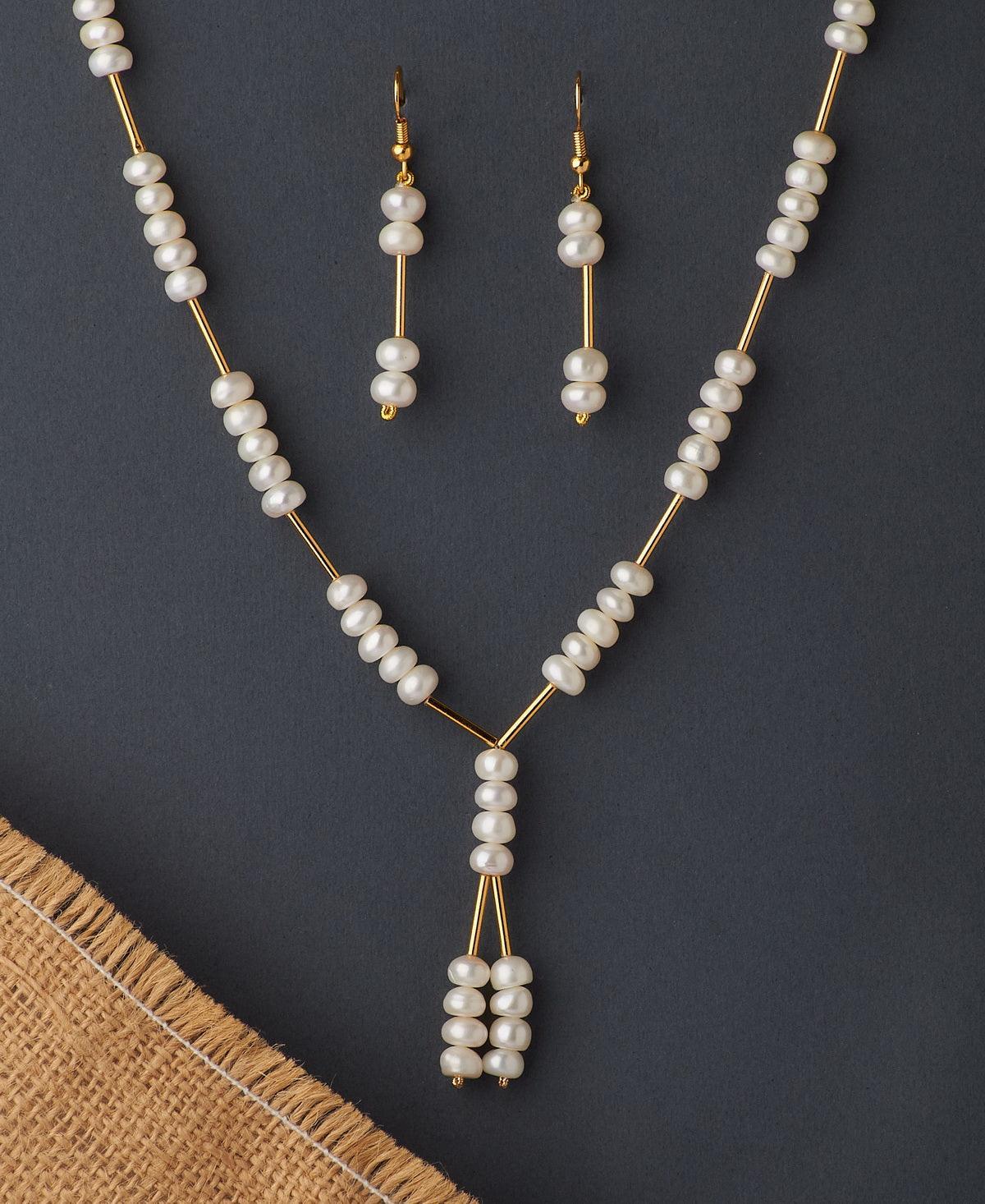 Classy Real Pearl Necklace Set - Chandrani Pearls