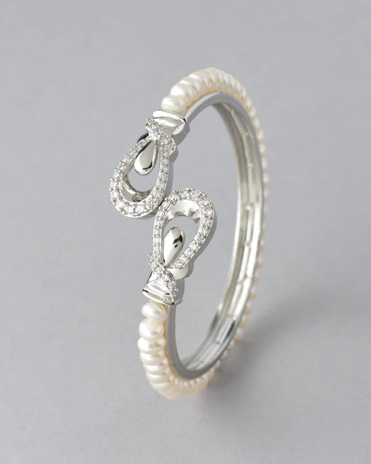 Classy White Pearl Bangle - Chandrani Pearls