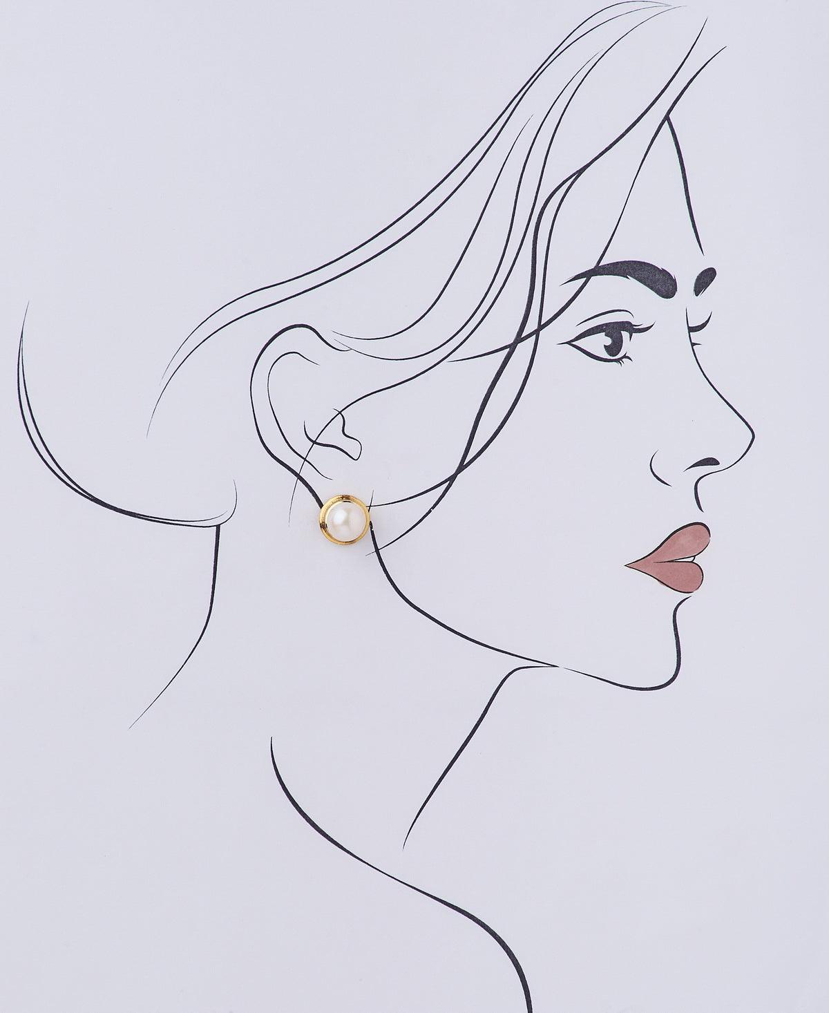 Classy White Pearl Stud Earring - Chandrani Pearls
