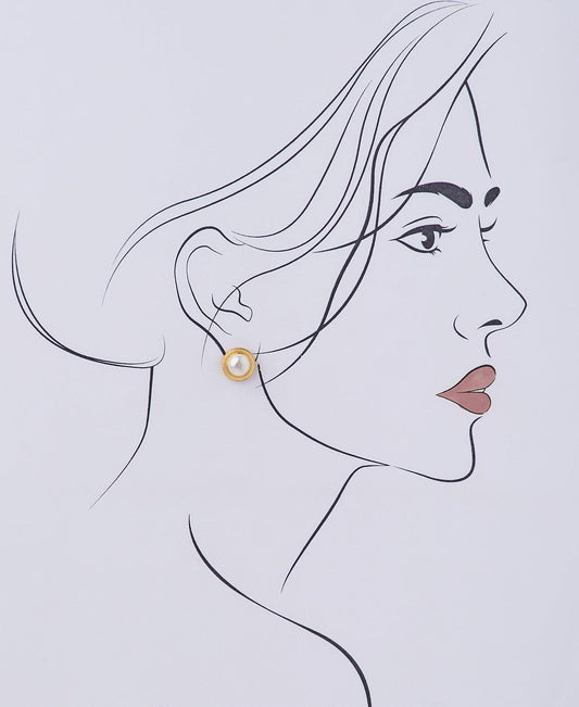 Classy White Pearl Stud Earring - Chandrani Pearls