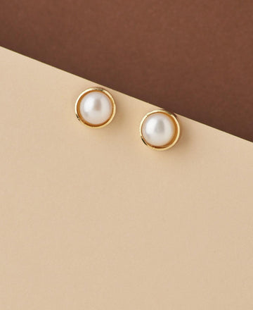 Classy White Pearl Stud Earring - Chandrani Pearls