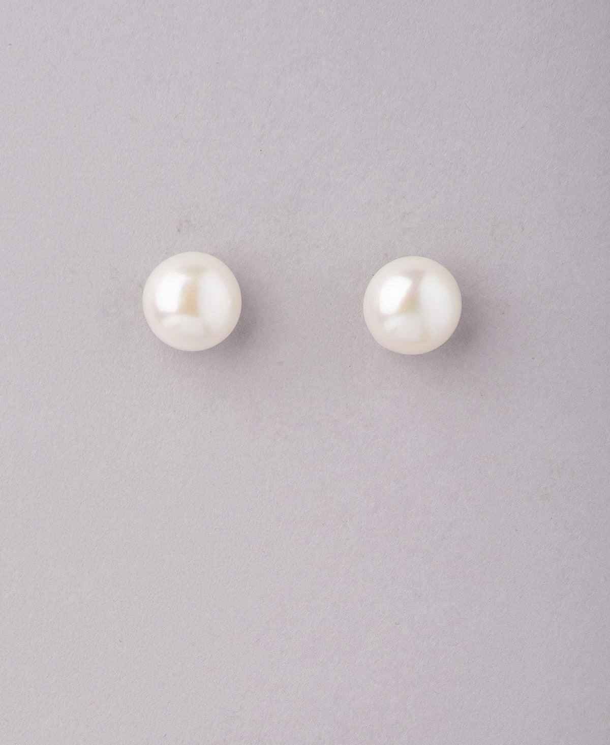 Classy White Pearl Stud Earring - Chandrani Pearls