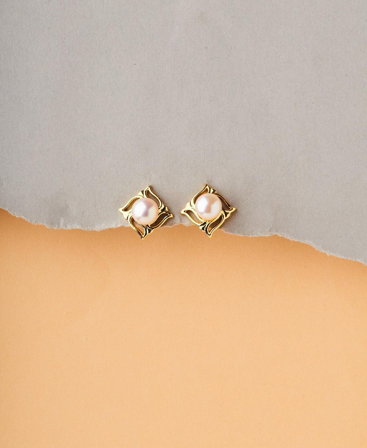 Classy White Stud Earrings - Chandrani Pearls