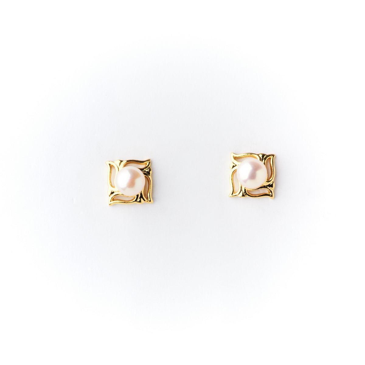 Classy White Stud Earrings - Chandrani Pearls