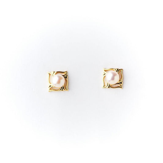 Classy White Stud Earrings - Chandrani Pearls