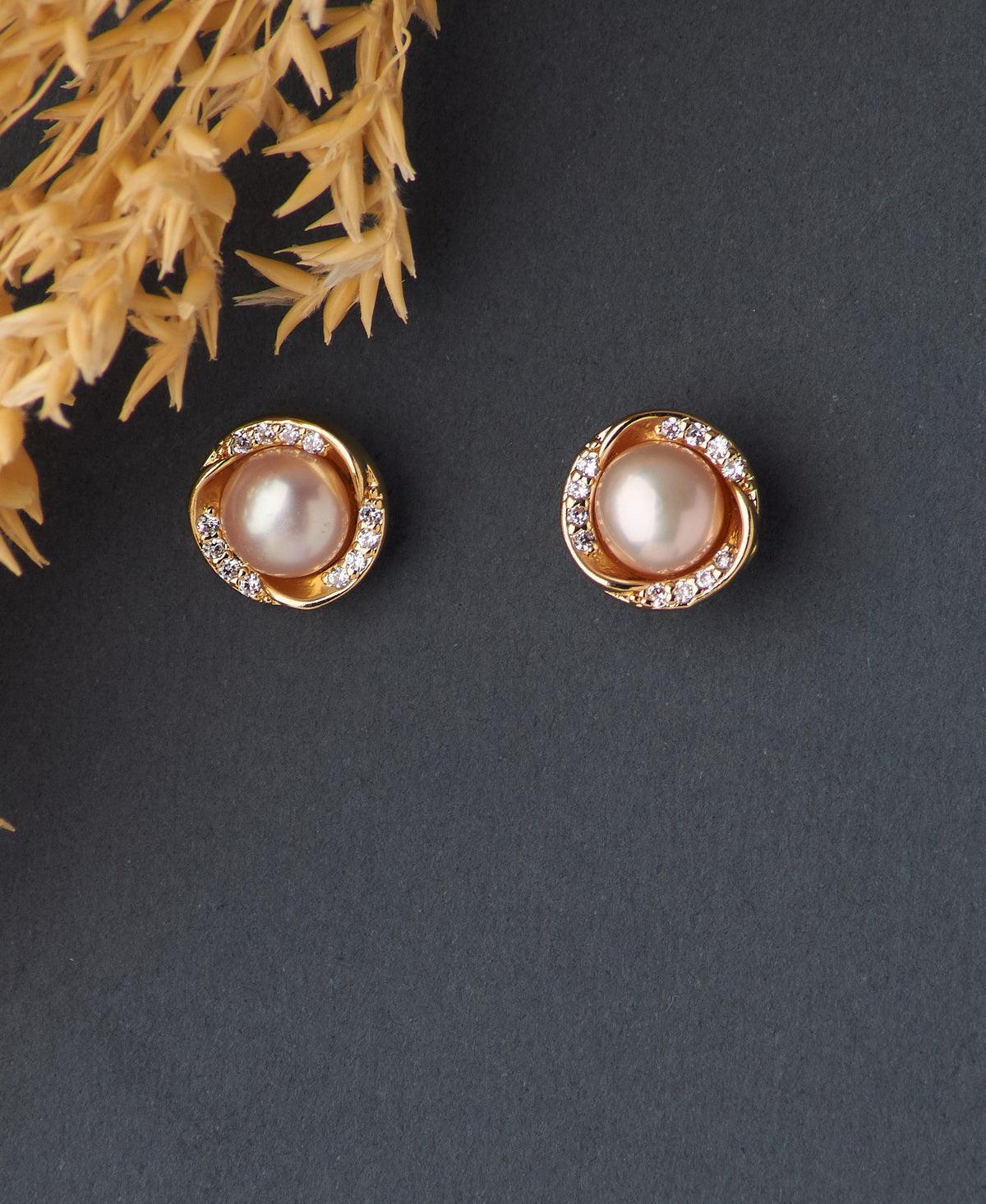 Classy White Stud Pearl Earring - Chandrani Pearls