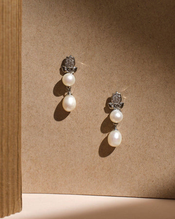 Cute Blossom Pearl Earrings - Chandrani Pearls