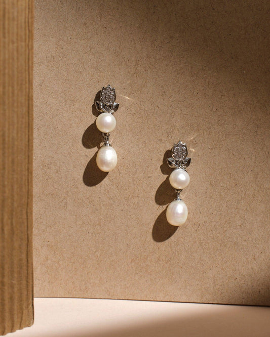 Cute Blossom Pearl Earrings - Chandrani Pearls