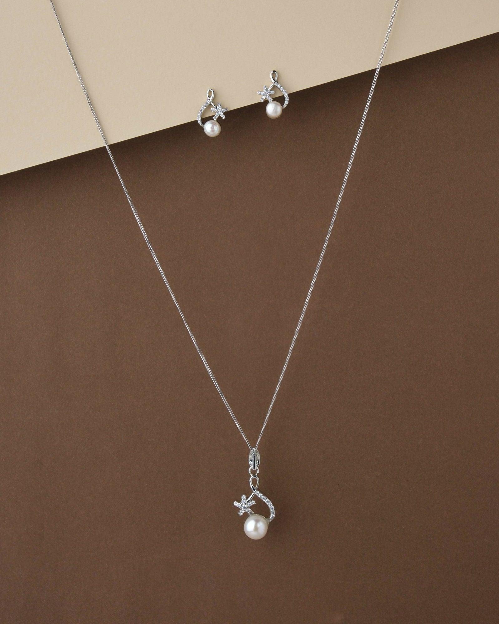 Cute Pearl Studded Pendant Set D00867 - Chandrani Pearls