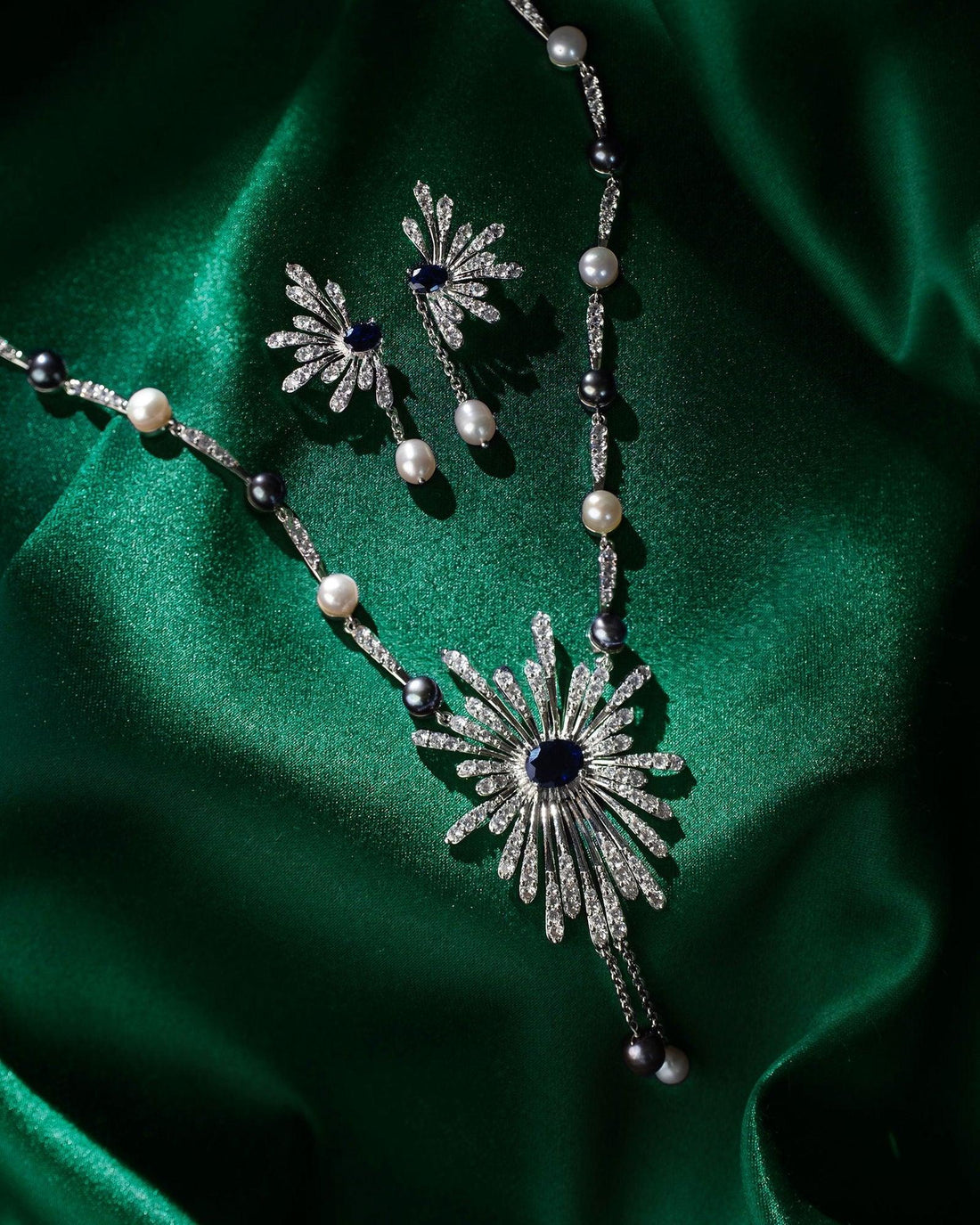 Deepa's Celestial Elegance Necklace Set - Chandrani Pearls