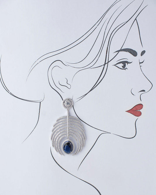 Deepa's Midnight Blue Earrings - Chandrani Pearls