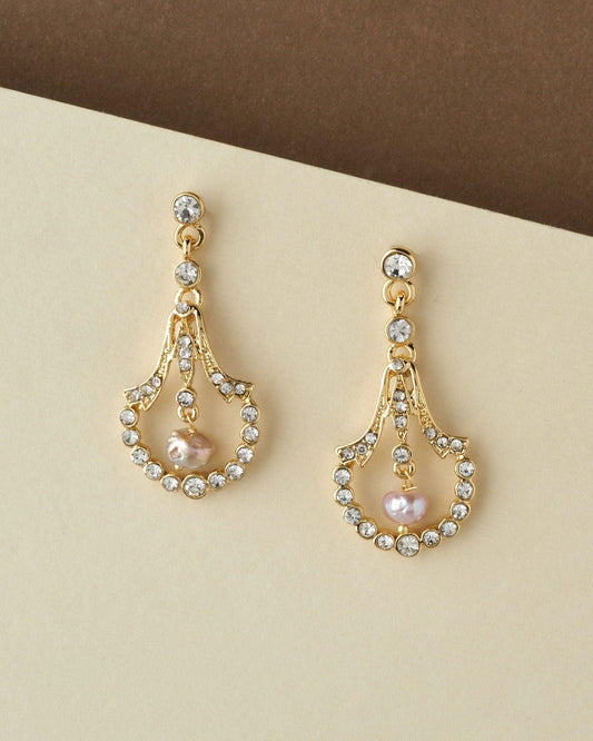 Delicate Stone Studded Hang Earring - Chandrani Pearls