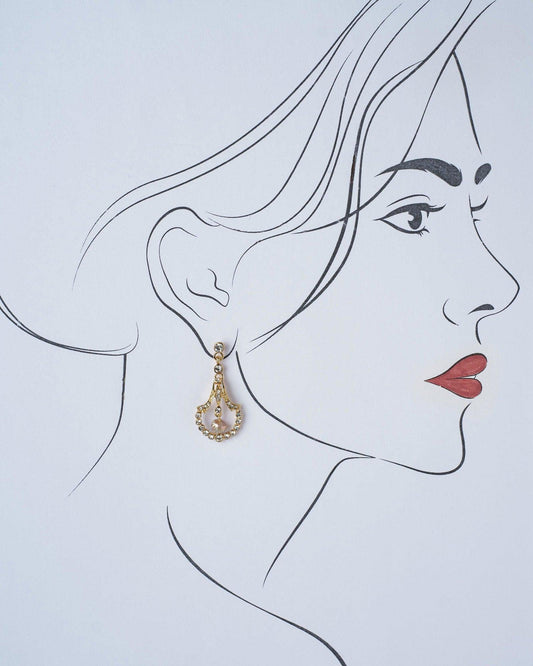 Delicate Stone Studded Hang Earring - Chandrani Pearls