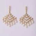 Delicate Stone Studded Hanging Earring - Chandrani Pearls