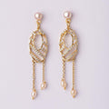 Delicate Stone Studded Hanging Earring - Chandrani Pearls