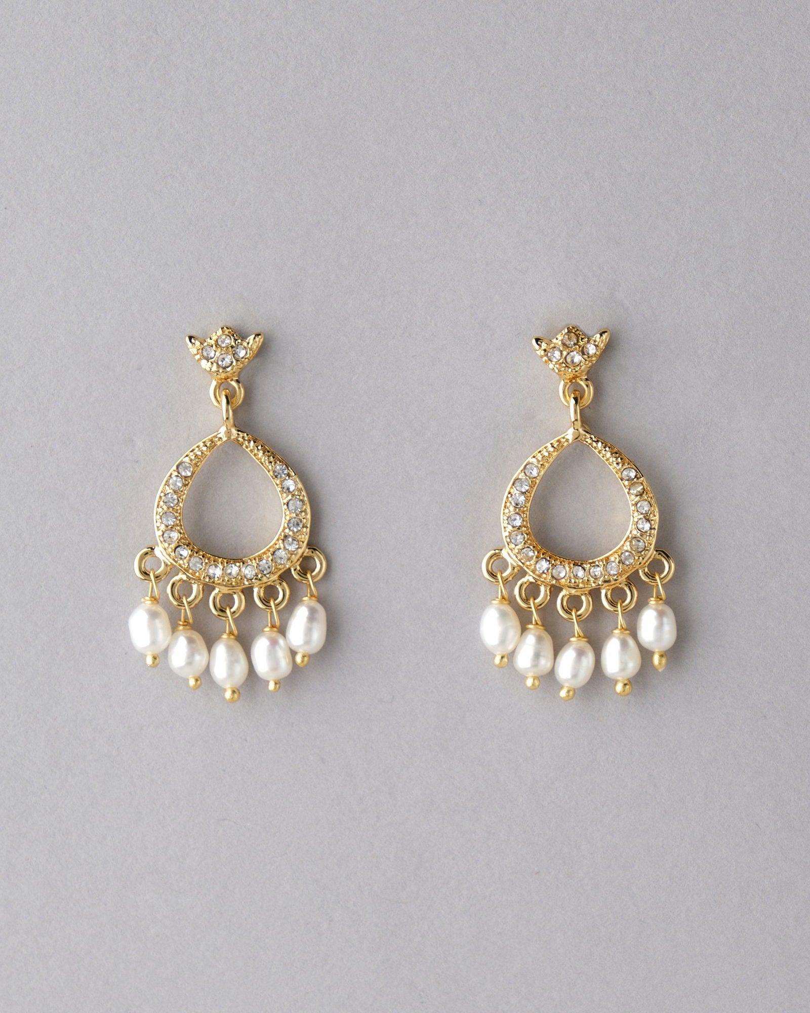 Delicate Stone Studded Jhumka - Chandrani Pearls