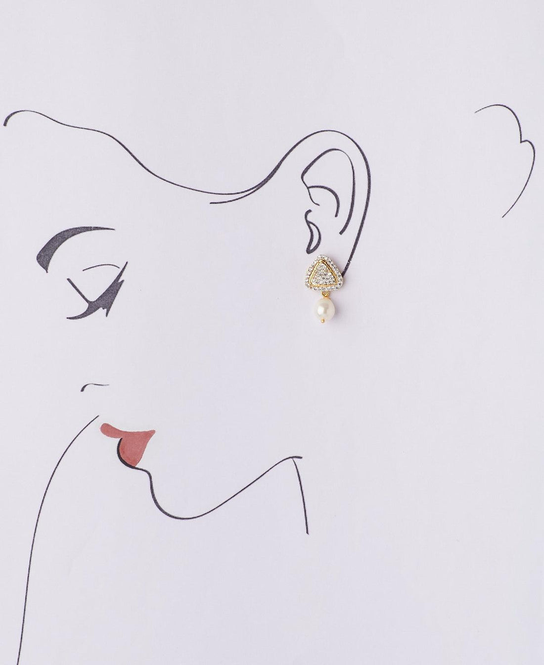 Delicate Stone Studded Pearl Earring - Chandrani Pearls