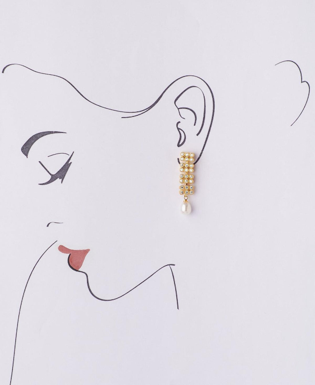 Delicate Stone Studded Pearl Earring - Chandrani Pearls