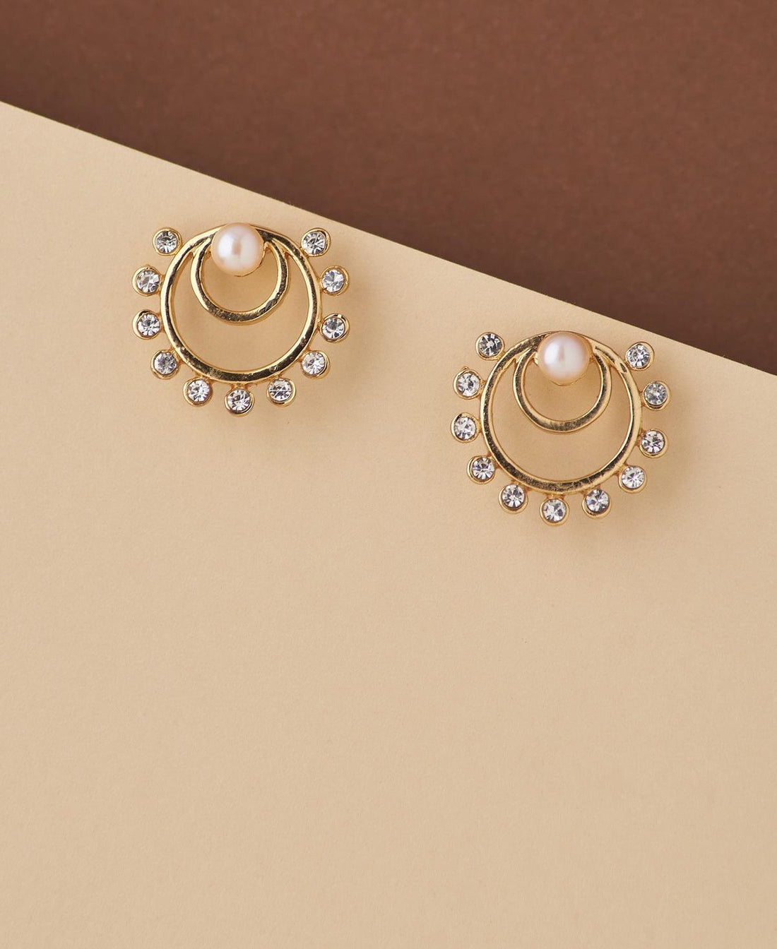 Delicate Stone Studded Pearl Earring - Chandrani Pearls