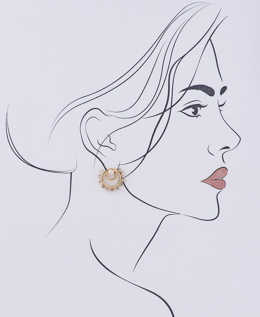 Delicate Stone Studded Pearl Earring - Chandrani Pearls