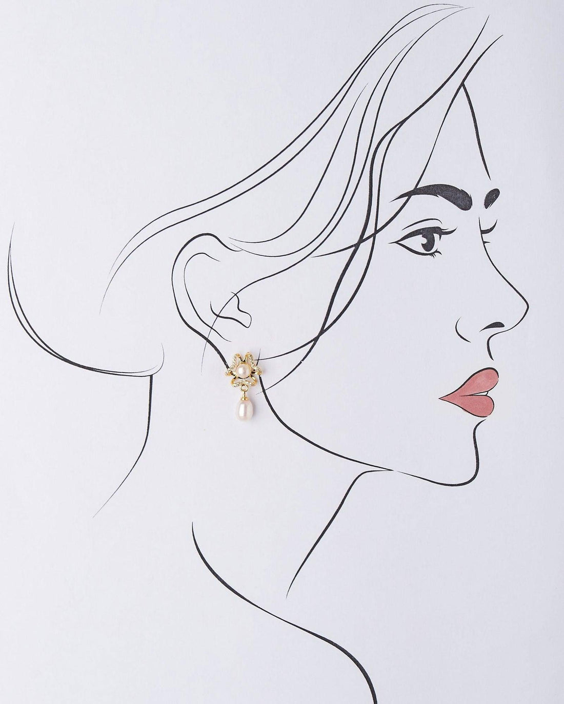 Delicate Stone Studded Pearl Earring - Chandrani Pearls