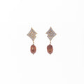 Delicate Stone Studded Pearl Hanging Earring - Chandrani Pearls