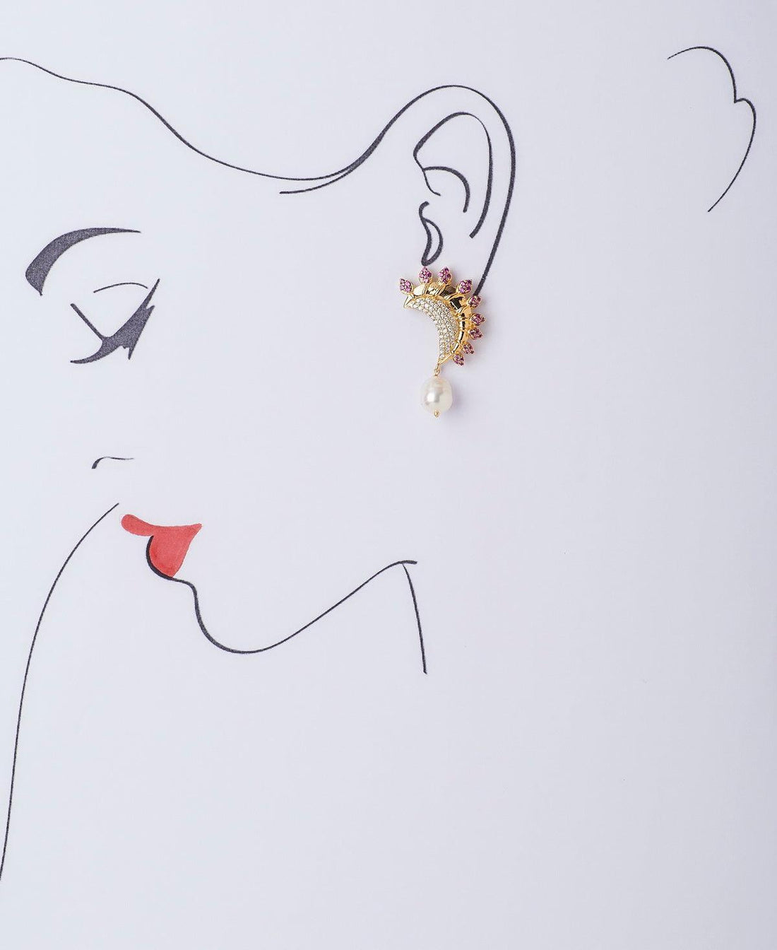 Delicate Stone Studded Pearl Hanging Earring - Chandrani Pearls