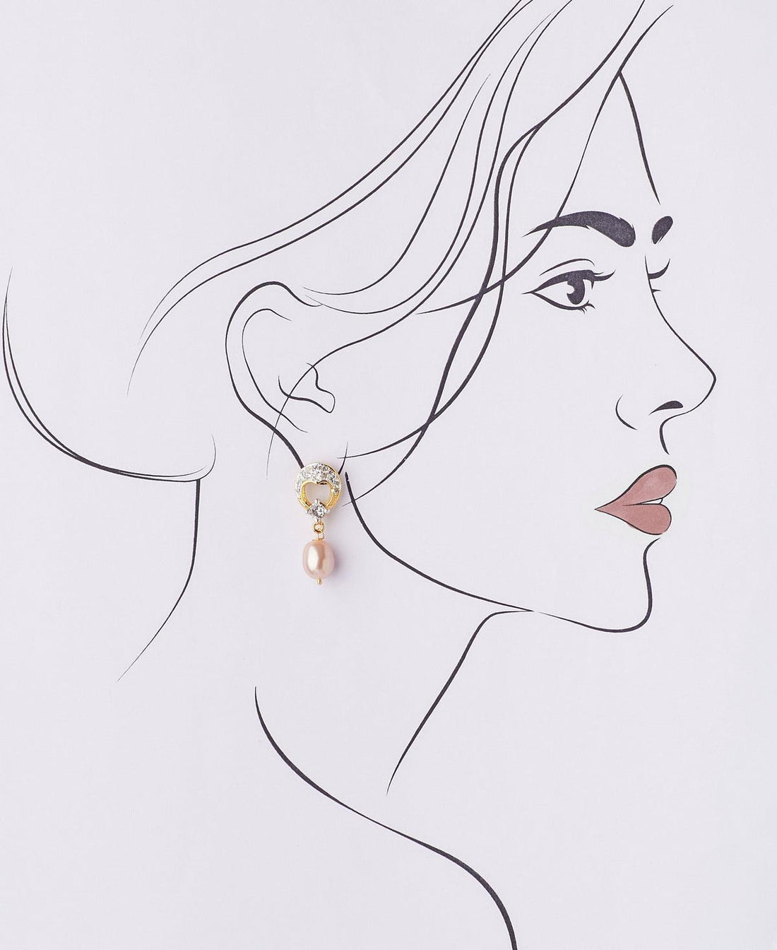 Delicate Stone Studded Pearl Hanging Earring - Chandrani Pearls
