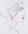 Delicate Stone Studded Pearl Hanging Earring - Chandrani Pearls