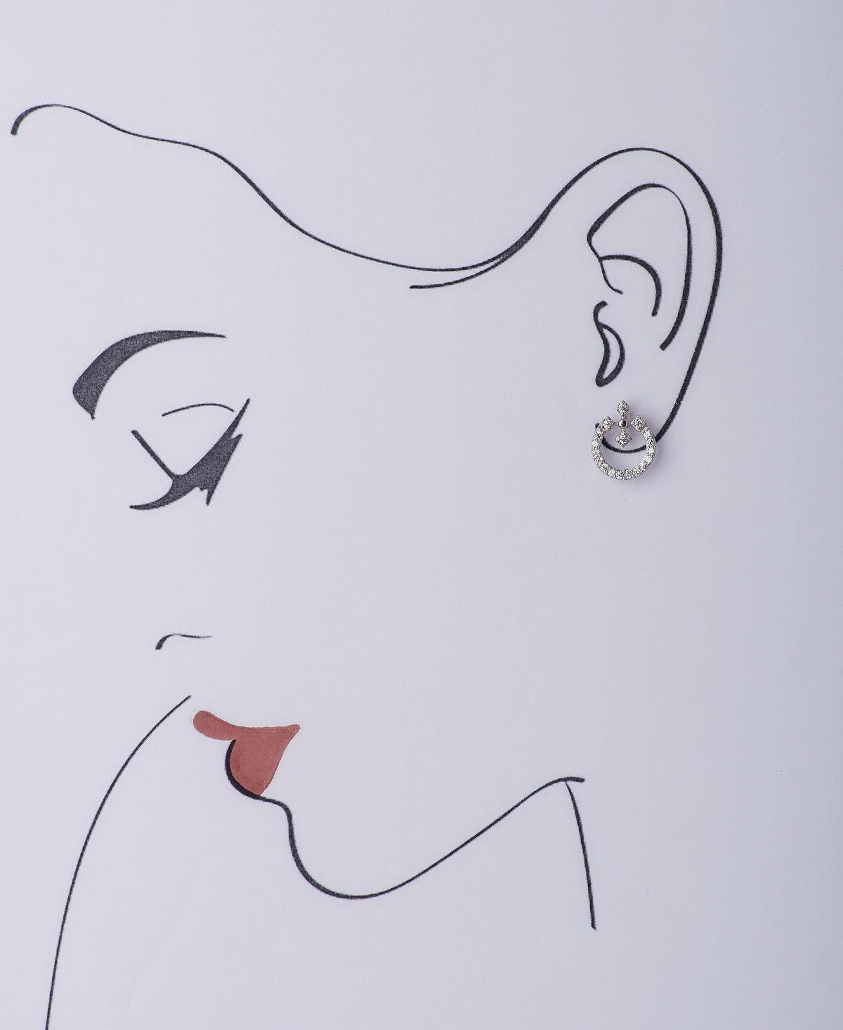 Delicate Stone Studded Silver Earring - Chandrani Pearls