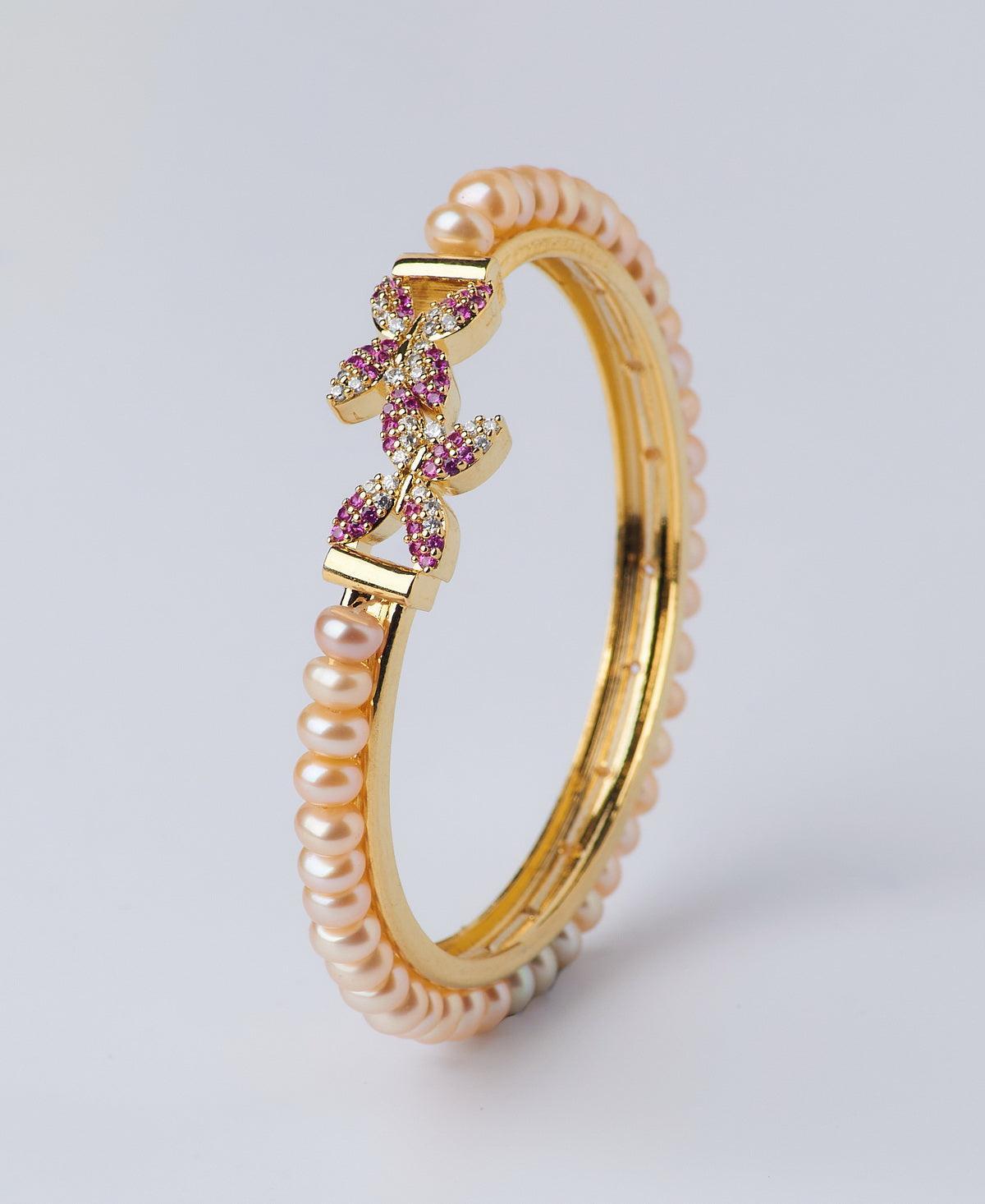 Delightful Real Pearl Bangle - Chandrani Pearls