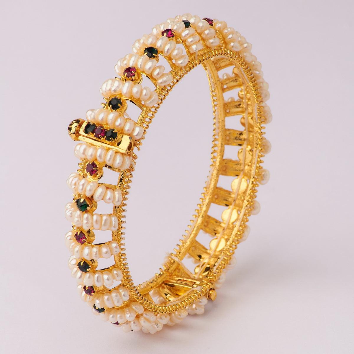 Delightful Real Pearl Bangle - Chandrani Pearls