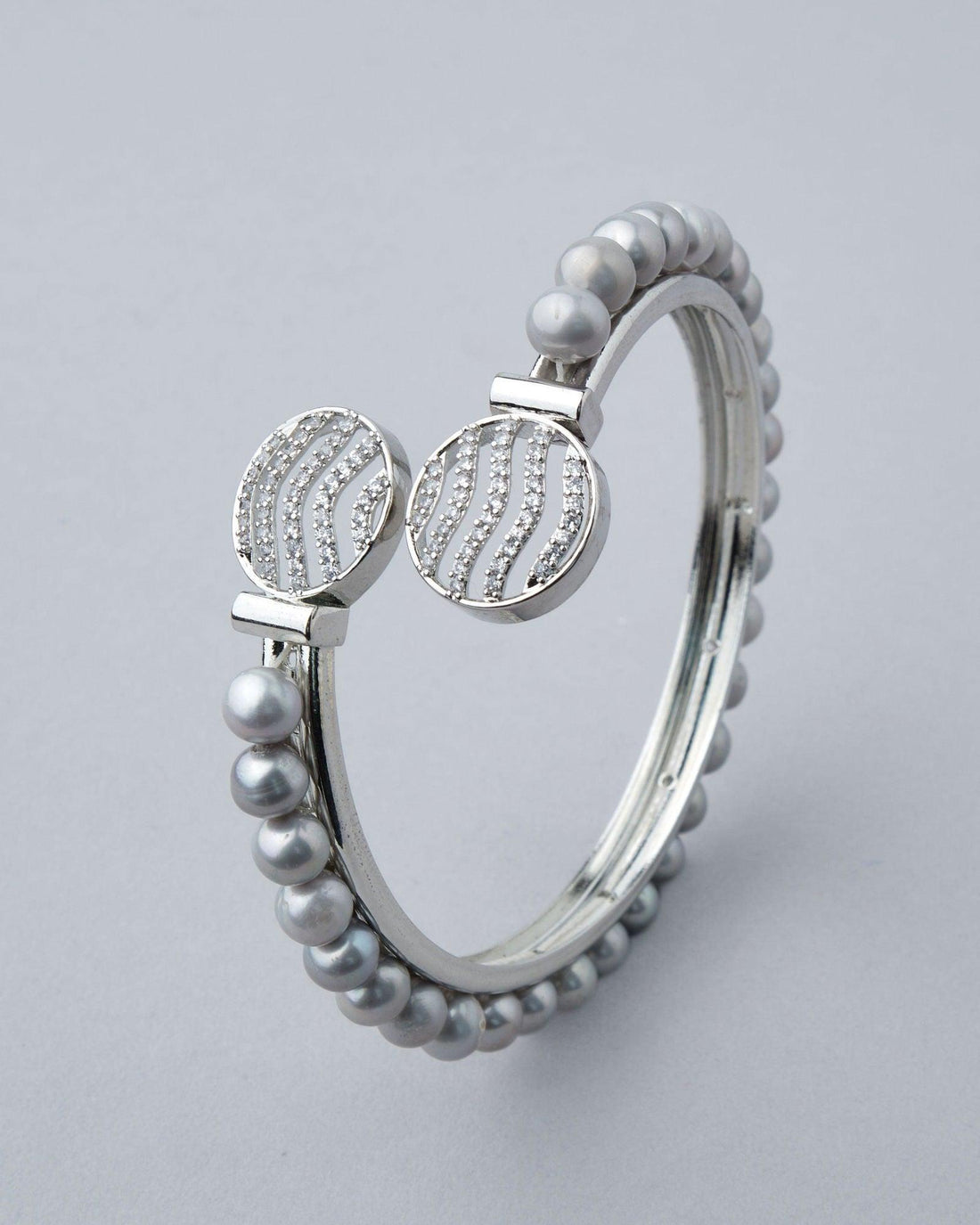 Delightful Stone Studded Pearl Bangle - Chandrani Pearls